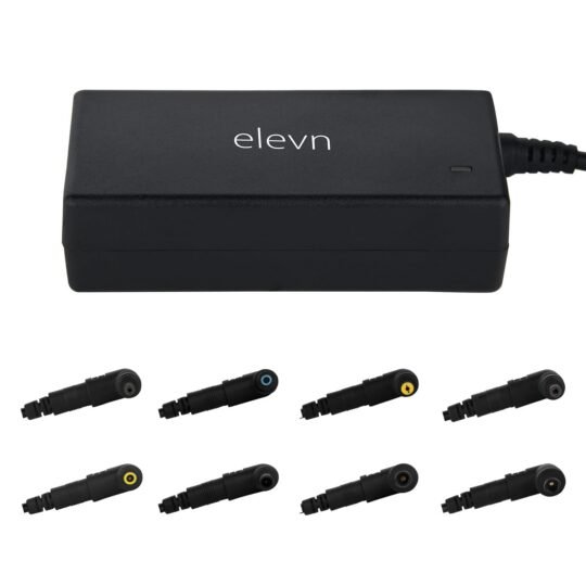 elevn 65 Watts Universal Laptop Power Adapter with 8 Interchangeable Connector pins (Power Cord Included) Compatible with Dell/HP/Lenovo/ASUS/Acer/Samsung/Compaq/IBM/Toshiba