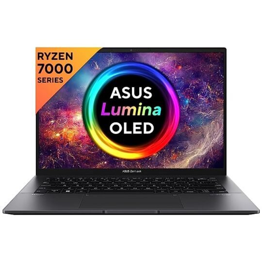 ASUS Zenbook 14 (OLED) 2023, AMD Ryzen 5 7530U, 14" (35.56 cm) 2.8K OLED 90Hz, Thin & Light Laptop (16GB/1TB SSD/Windows 11/Office 2021/Alexa/Backlit KB/FP Sensor/Jade Black/1.39 kg), UM3402YA-KM551WS